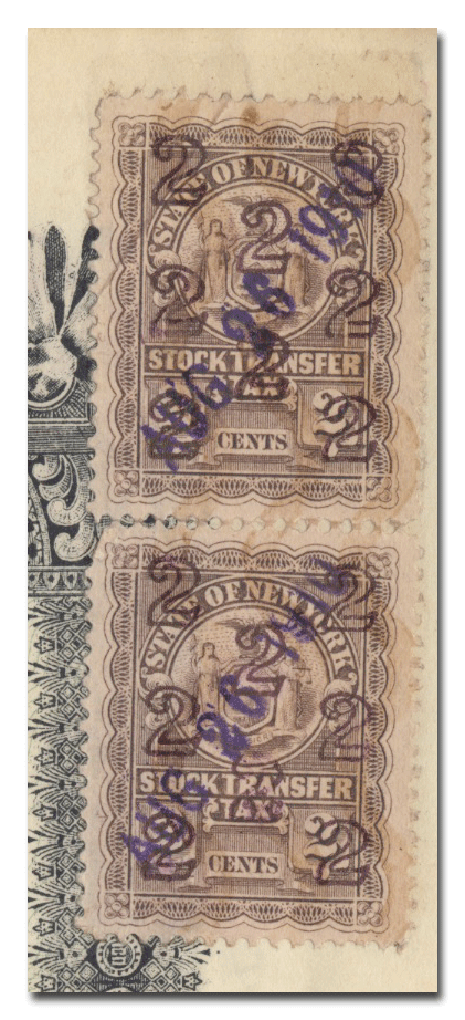 York Transit Company Stock Certificate (Revenue Stamps)