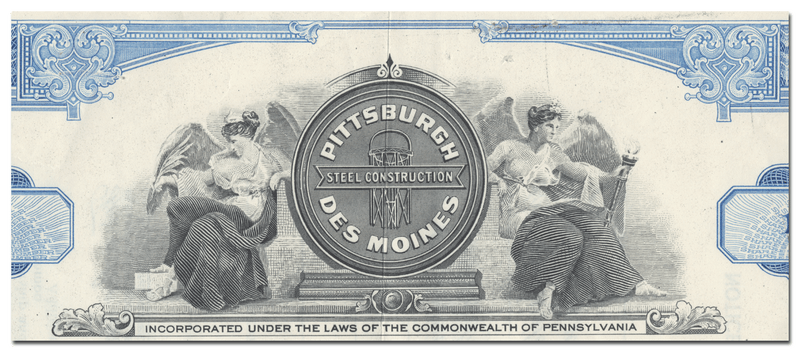 Pittsburgh-Des Moines Steel Company Stock Certificate