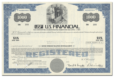 U. S. Financial Bond Certificate
