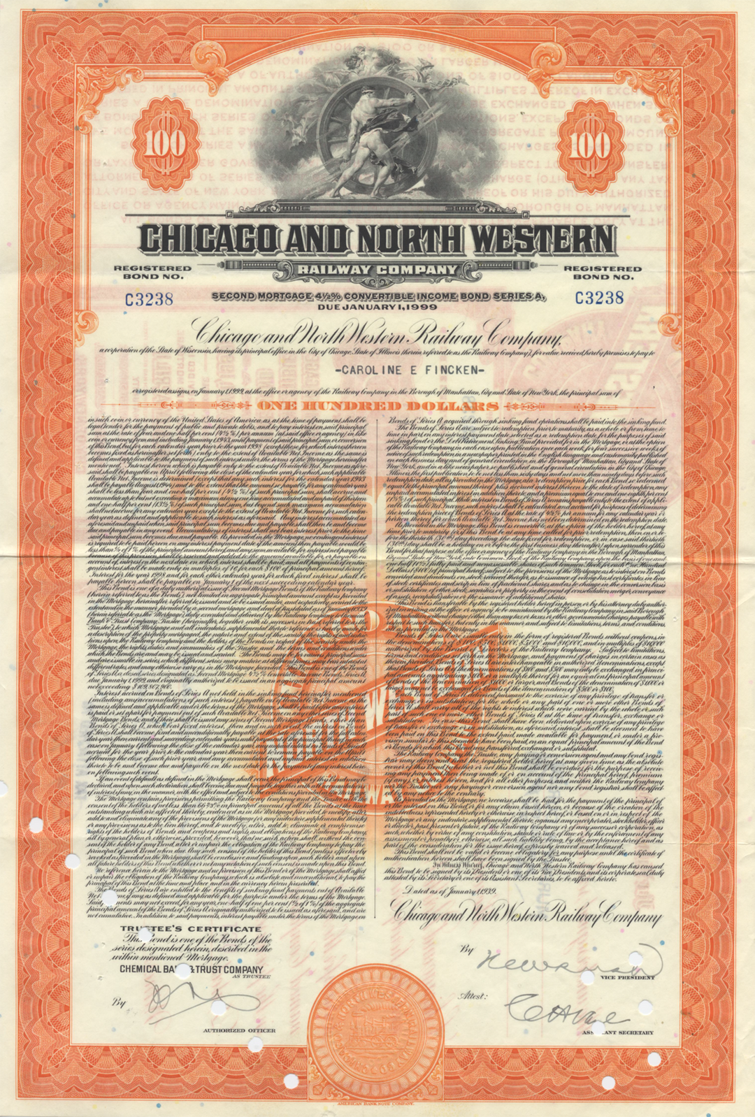 Chicago and North Western Railway Company Bond Certificate