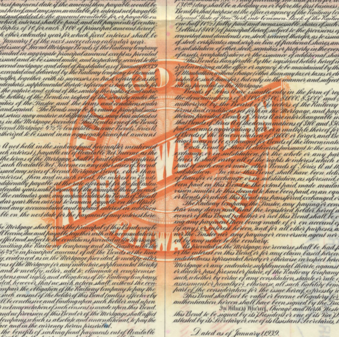 Chicago and North Western Railway Company Bond Certificate