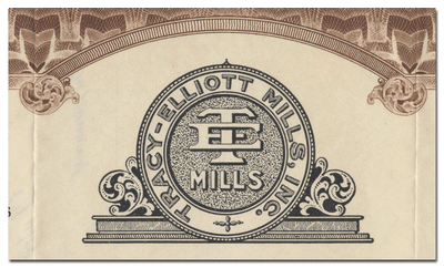 Tracy - Elliott Mills, Inc. Stock Certificate