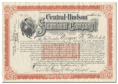 Central Hudson Steamboat Company Stock Certificate