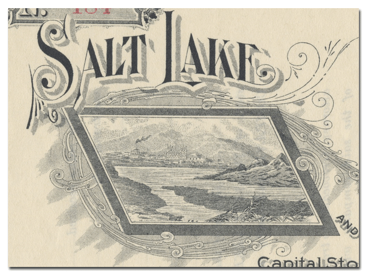 Salt Lake and Ogden Railway Co. Stock Certificate