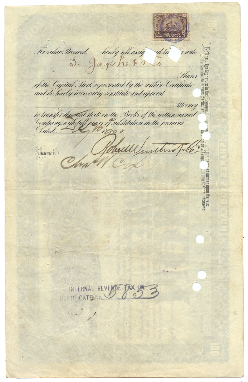 Missouri, Kansas and Texas Railway Company Stock Certificate