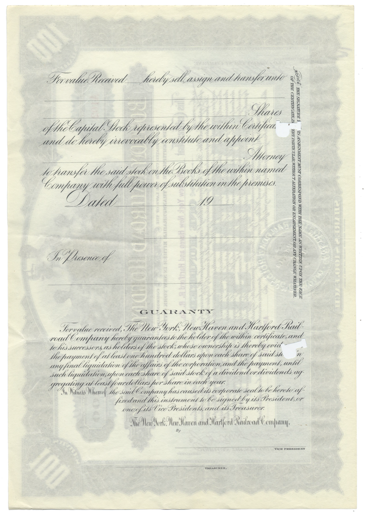 Boston Railroad Holding Company Stock Certificate