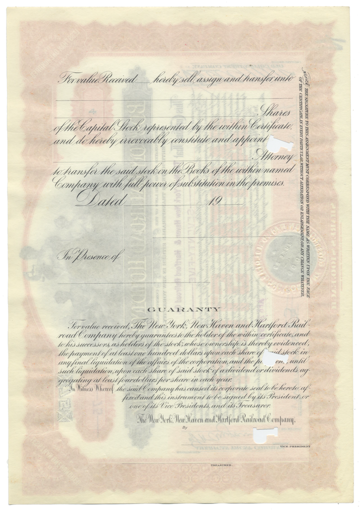 Boston Railroad Holding Company Stock Certificate