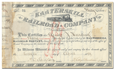 Kaaterskill Railroad Company Stock Certificate