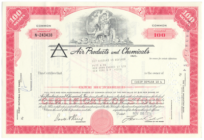 Air Products and Chemicals, Inc. Stock Certificate