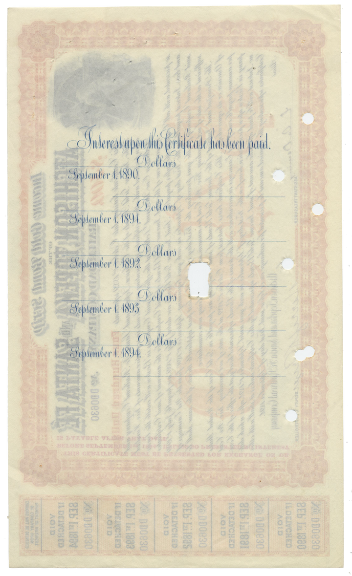 Atchison, Topeka and Santa Fe Railway Company Bond Certificate