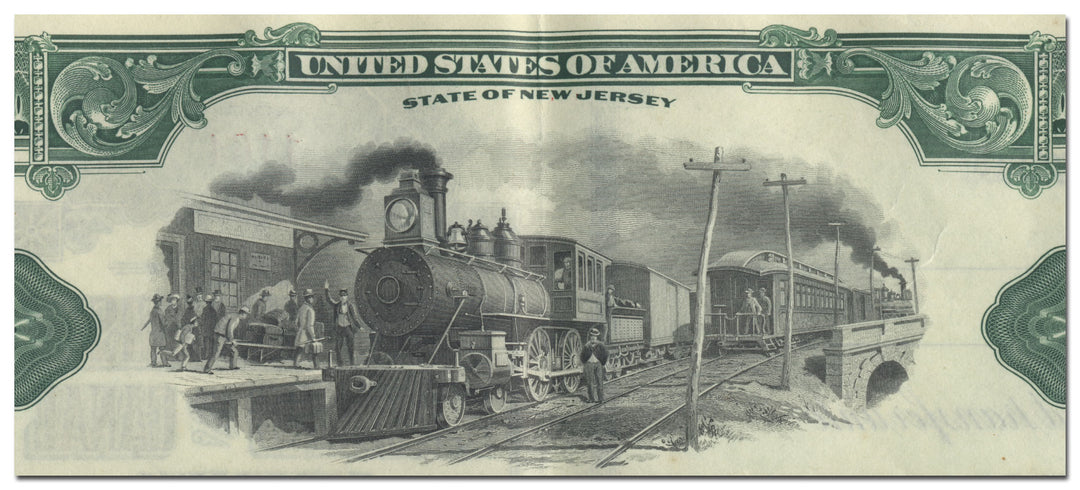 United New Jersey Railroad and Canal Company Bond Certificate