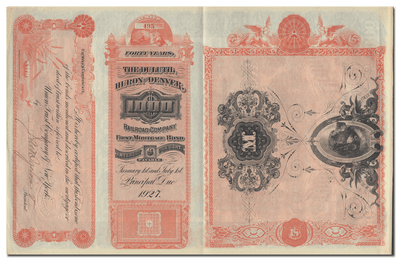 Duluth, Huron & Denver Railroad Company Bond Certificate (Back)