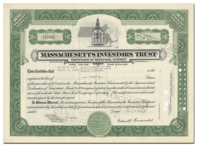 Massachusetts Investors Trust Stock Certificate