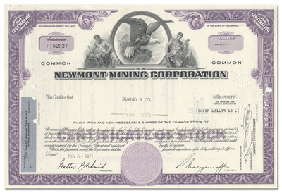 Newmont Mining Corporation Stock Certificate
