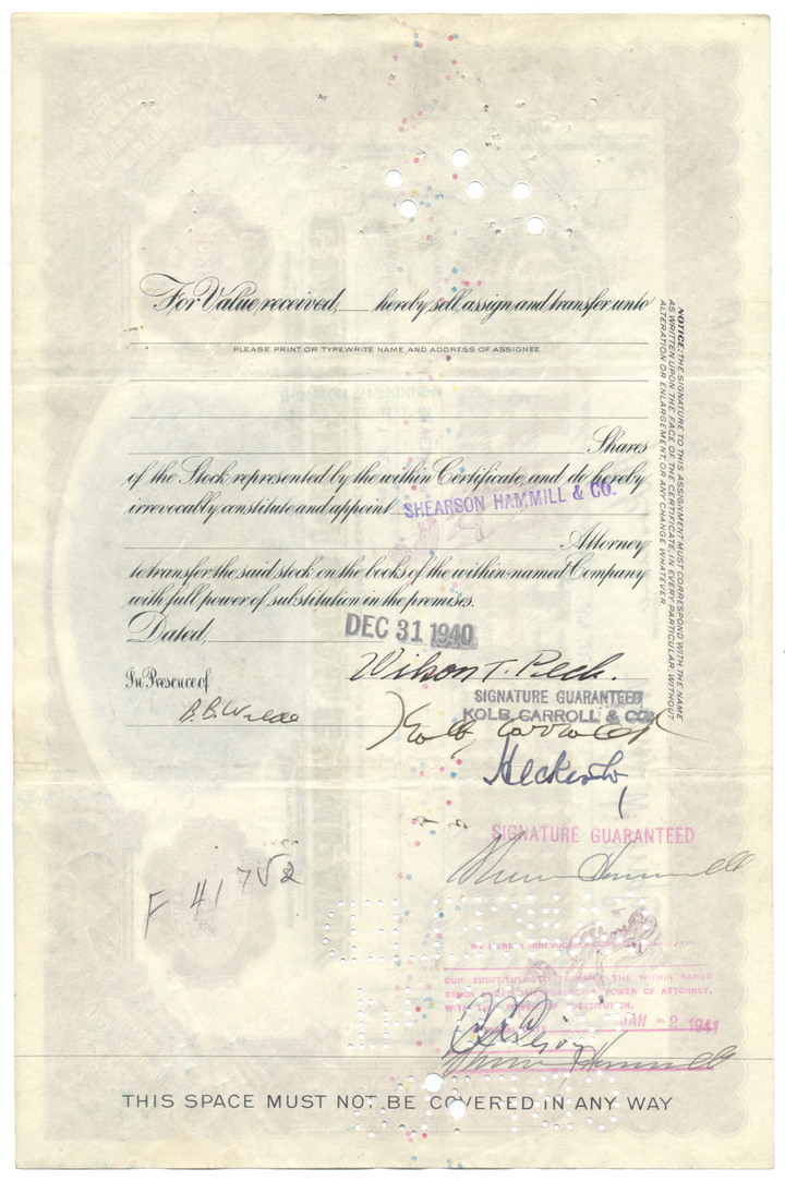 Glen Alden Coal Company Stock Certificate