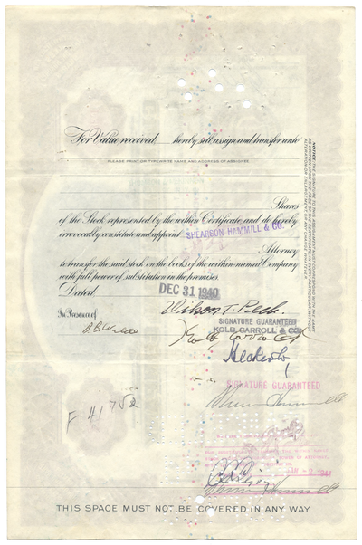 Glen Alden Coal Company Stock Certificate