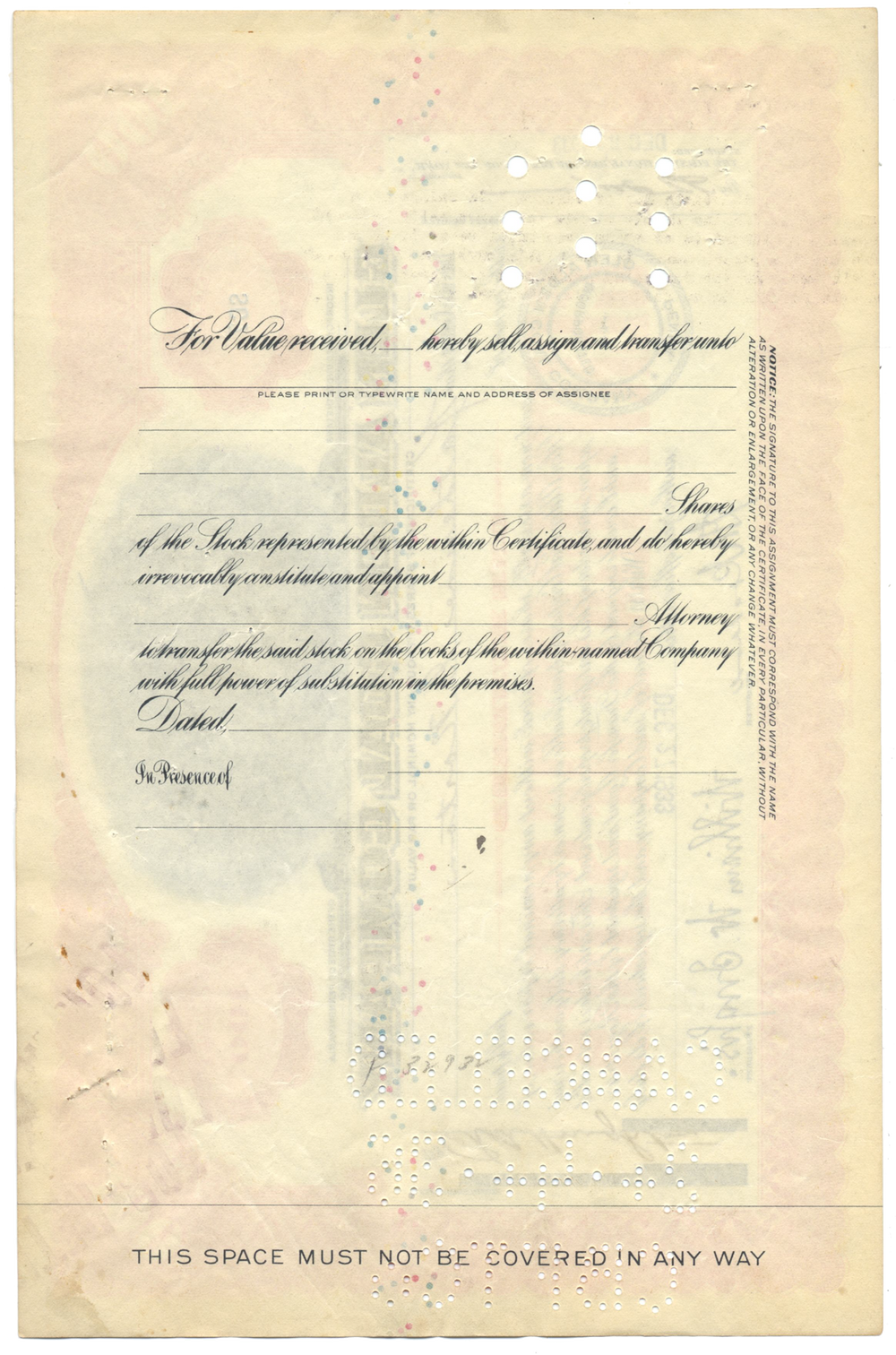 Glen Alden Coal Company Stock Certificate