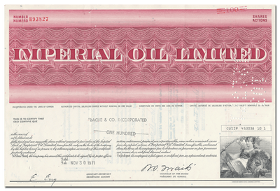 Imperial Oil Limited Stock Certificate