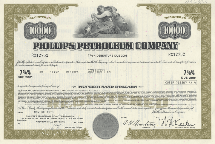 Phillips Petroleum Company Bond Certificate