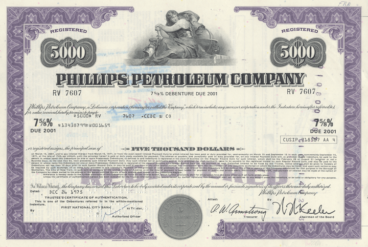 Phillips Petroleum Company Bond Certificate