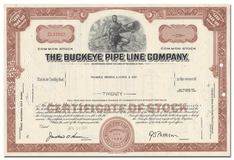 Buckeye Pipe Line Company Stock Certificate