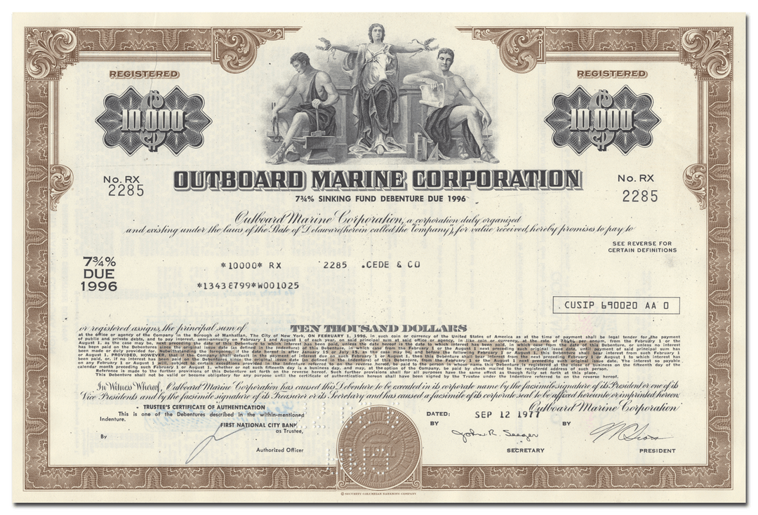 Outboard Marine Corporation Stock Certificate