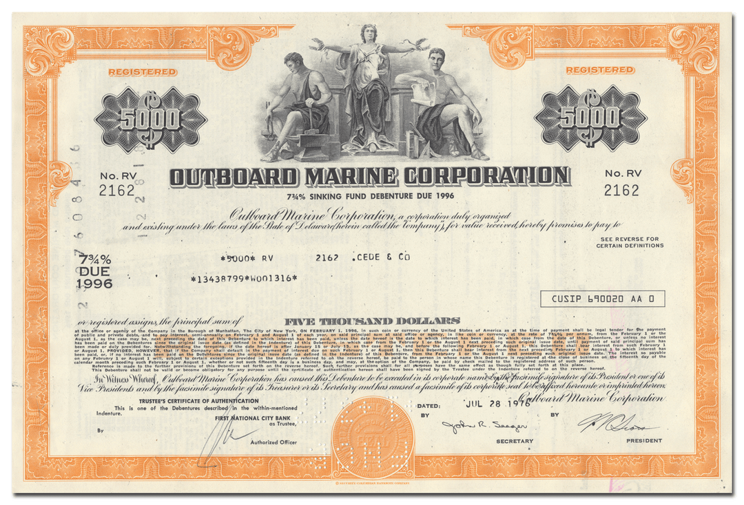 Outboard Marine Corporation Stock Certificate