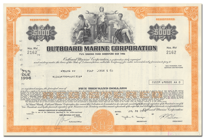 Outboard Marine Corporation Stock Certificate