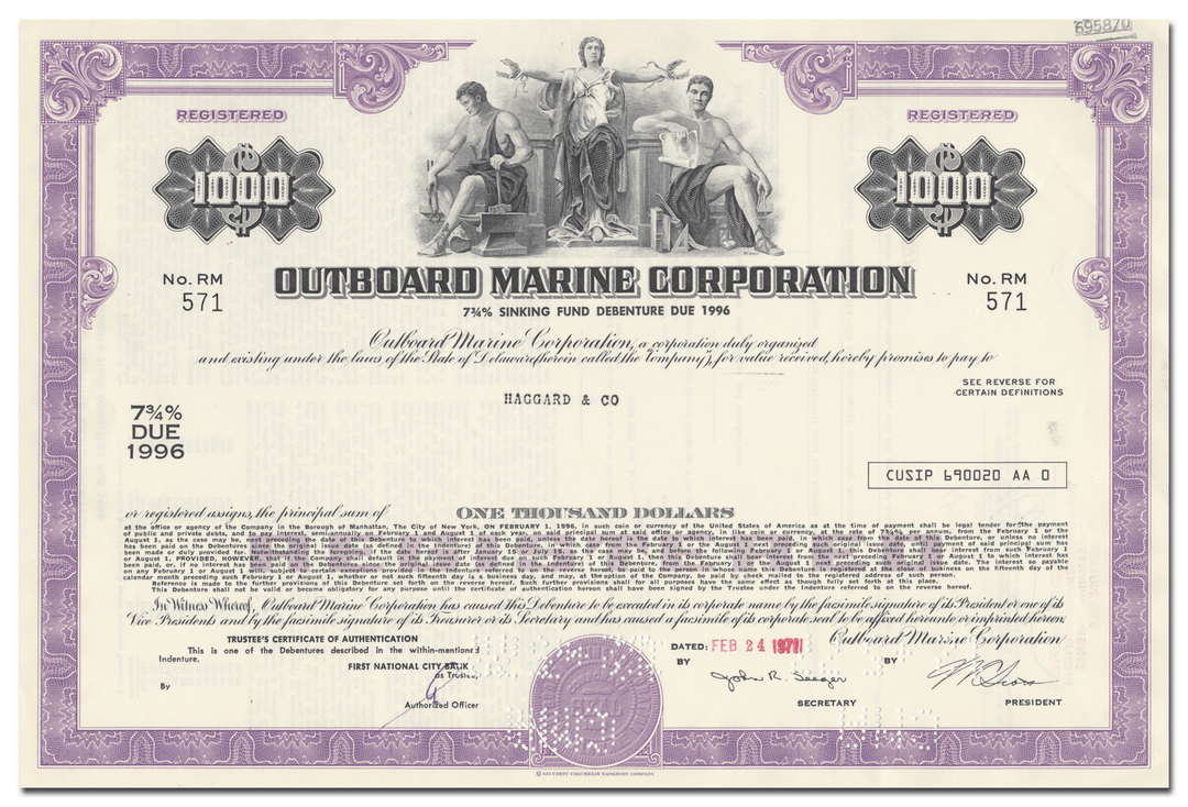 Outboard Marine Corporation Stock Certificate