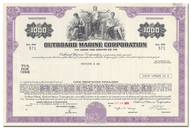 Outboard Marine Corporation Stock Certificate