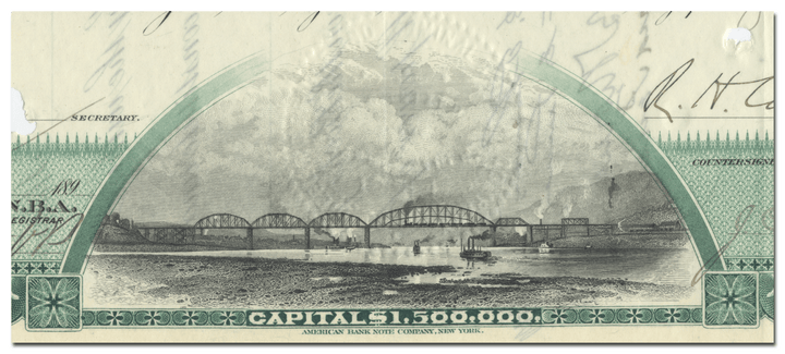 Wheeling Bridge and Terminal Railway Company Stock Certificate