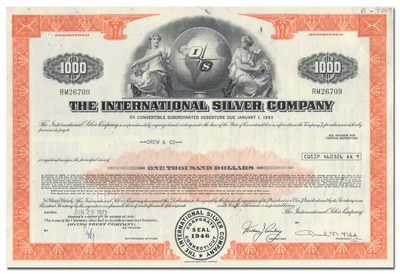 International Silver Company Bond Certificate