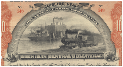 New York and Hudson River Railroad Company Bond Certificate