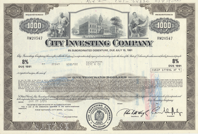 City Investing Company Bond Certificate