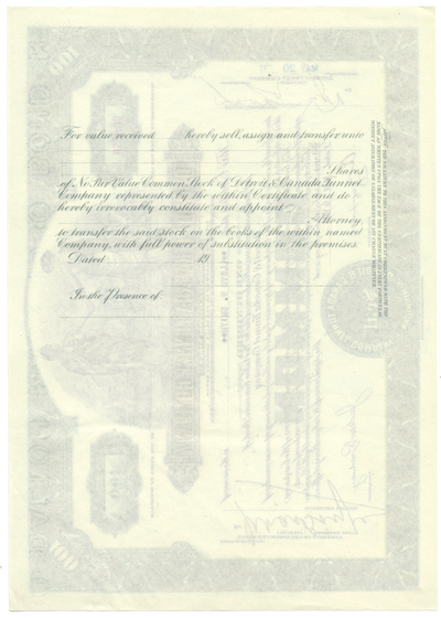 Detroit & Canada Tunnel Company Stock Certificate