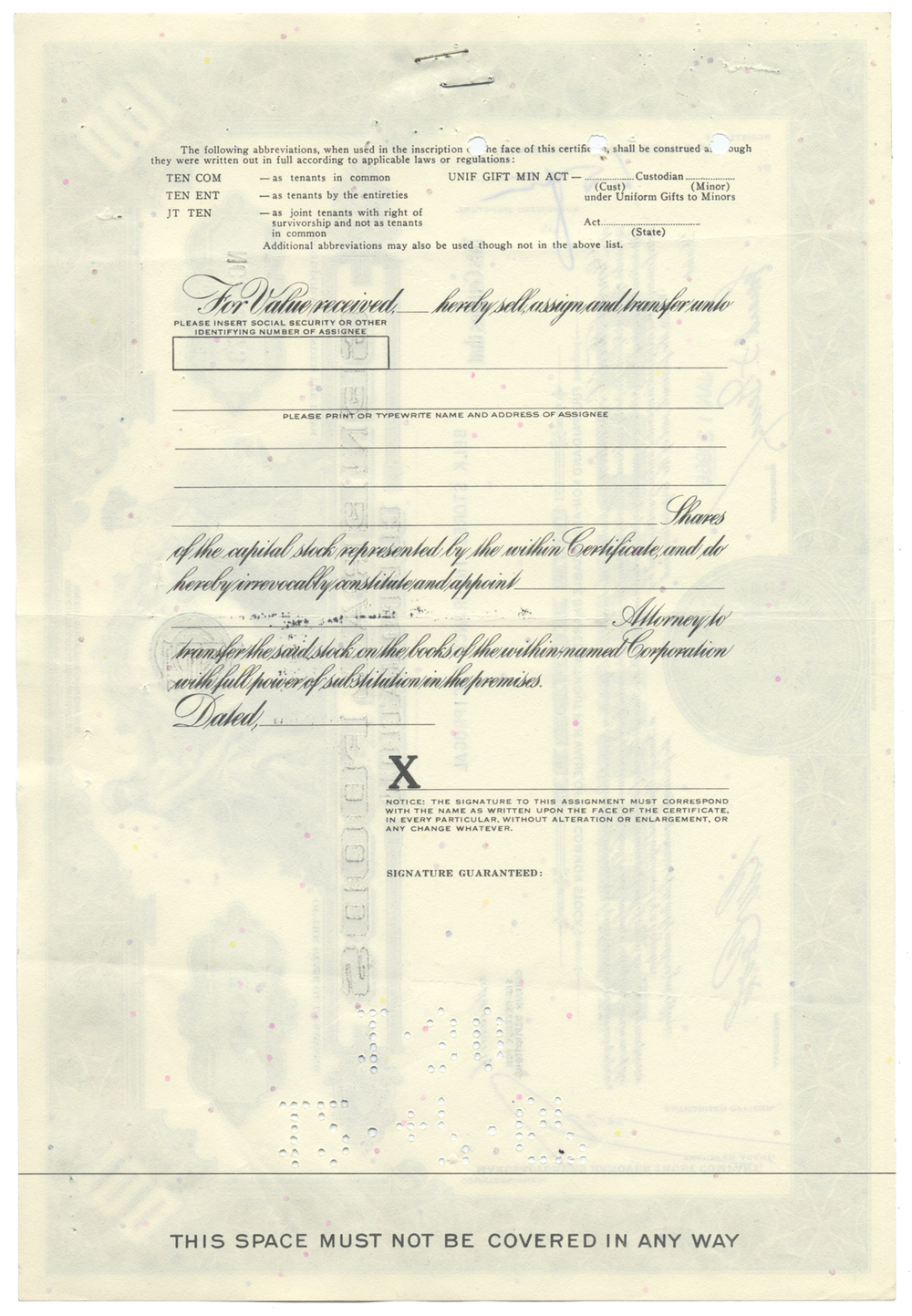 General Foods Corporation Stock Certificate