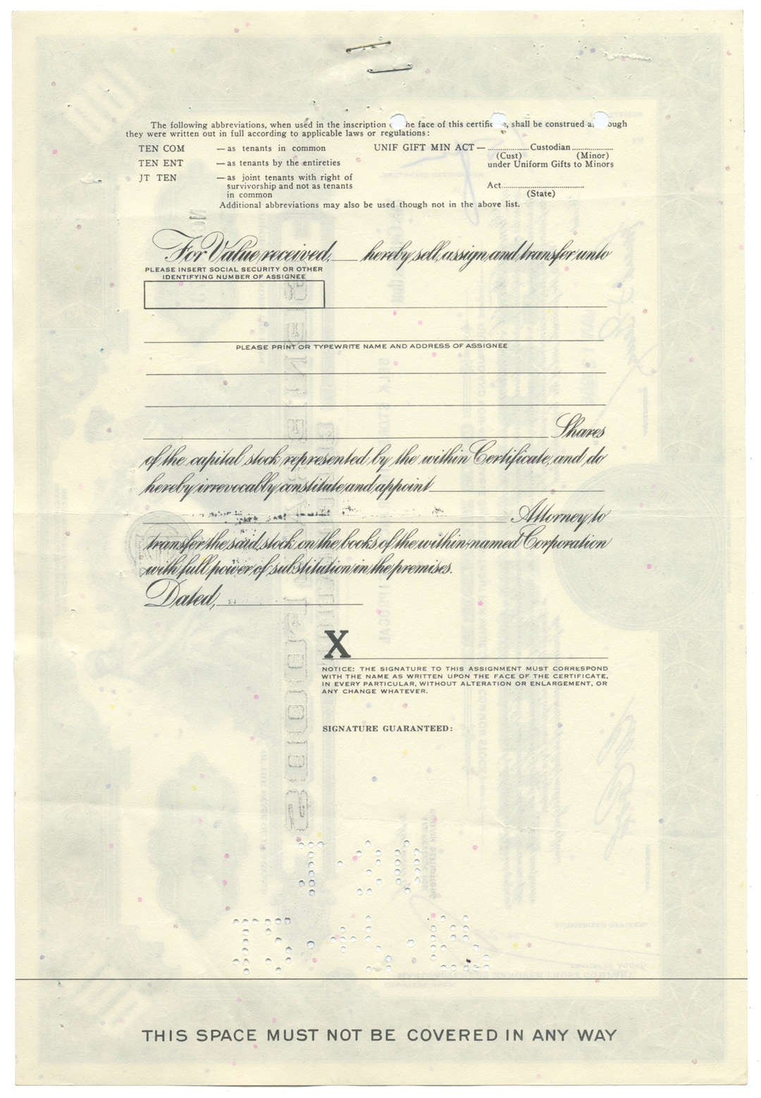 General Foods Corporation Stock Certificate