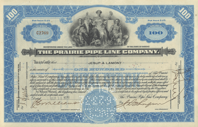 Prairie Pipe Line Company Stock Certificate