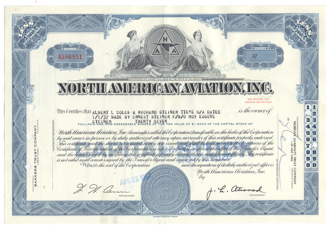 North American Aviation, Inc. Stock Certificate