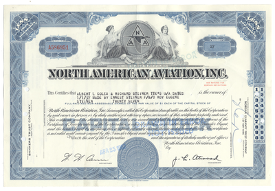 North American Aviation, Inc. Stock Certificate