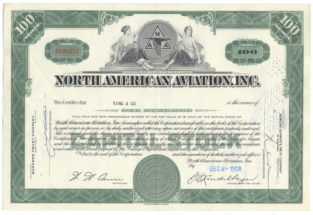 North American Aviation, Inc. Stock Certificate