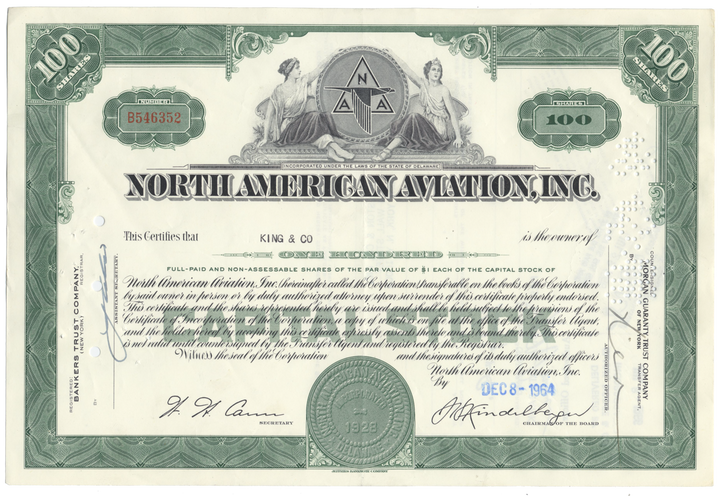 North American Aviation, Inc. Stock Certificate