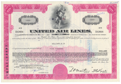 United Air Lines, Inc. Bond Certificate