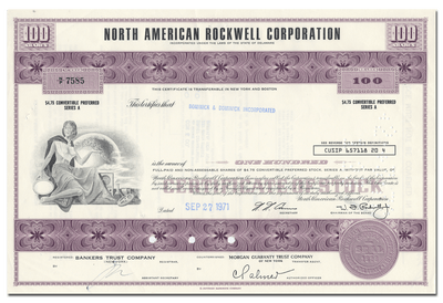 North American Rockwell Corporation Stock Certificate