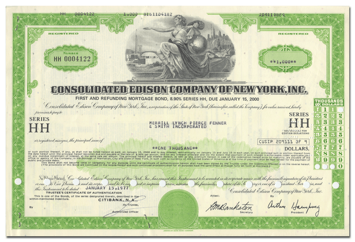 Consolidated Edison Company of New York, Inc. Bond Certificate