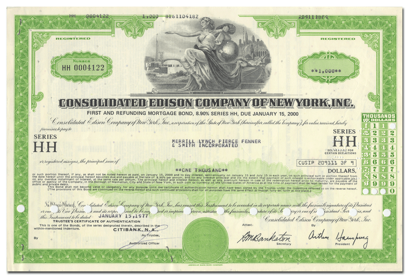 Consolidated Edison Company of New York, Inc. Bond Certificate