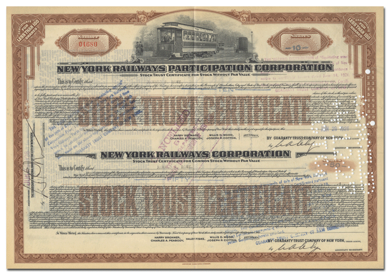 New York Railways Participation Corporation/New York Railways Corporation