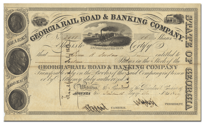 Georgia Rail Road & Banking Company Stock Certificate