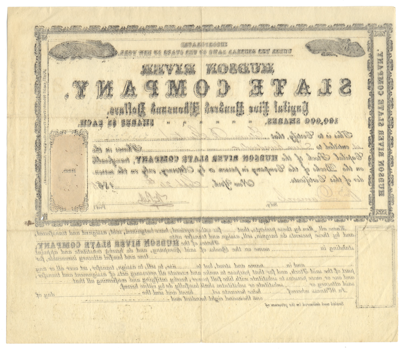 Hudson River Slate Company Stock Certificate