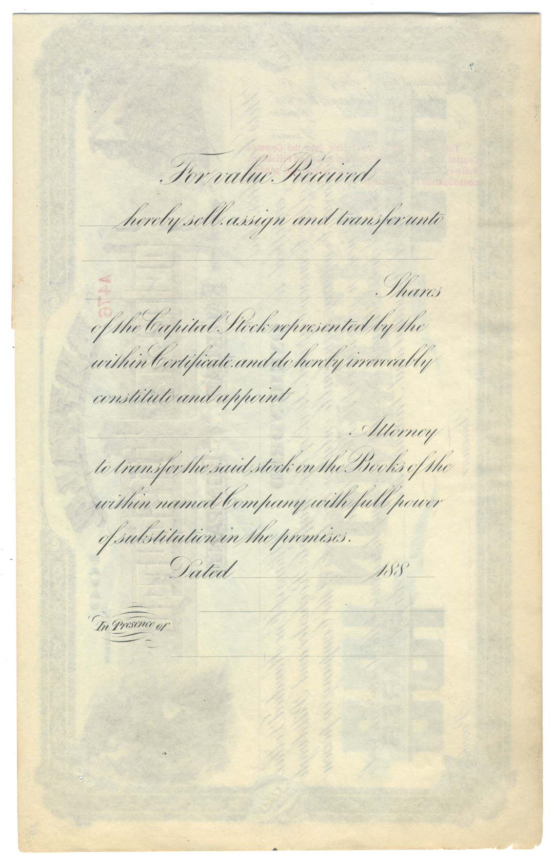 Buffalo, Rochester and Pittsburgh Railway Company Stock Certificate